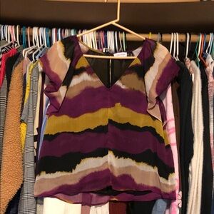 Calvin Klein Women's Purple and Gold Blouse